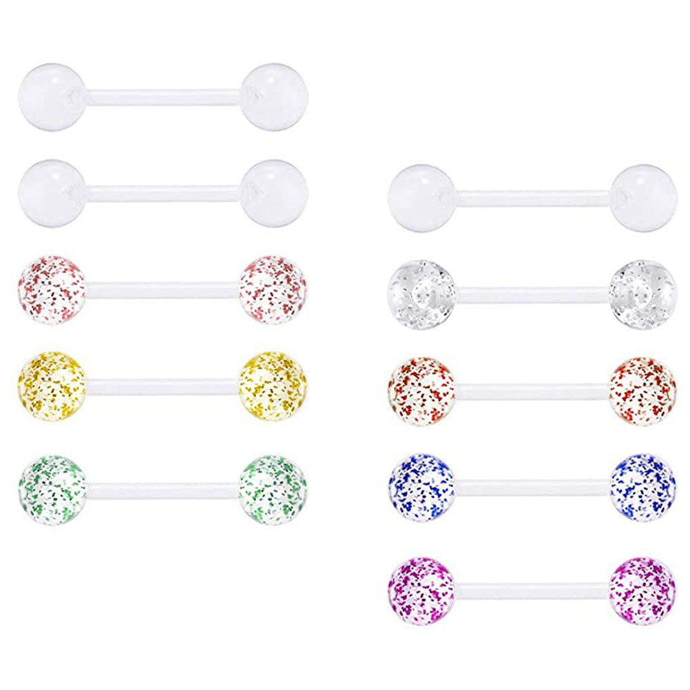 Tongue Barbell Straight - 10 Chiếc Rõ Ràng Lưỡi Nhẫn