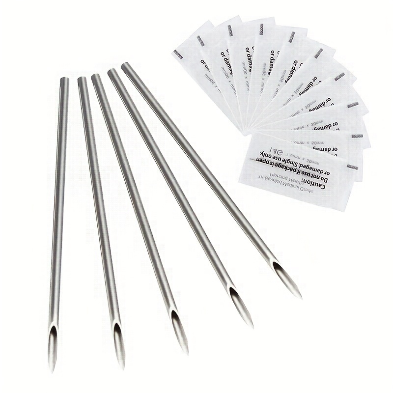 Body Jewelry Tool - Disposable Sterile Body Piercing Needle 0.8/1