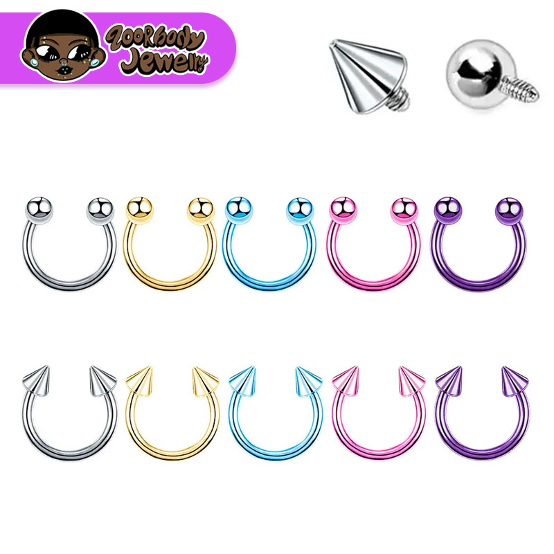 Zoor Body Jewelry - 5pcs ASTM F136 Titanium Horseshoe Piercing