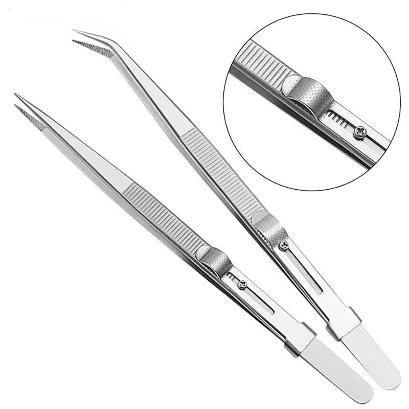 Body Jewelry Tool - Adjustable Self Clamping Tweezers Jewelry Making
