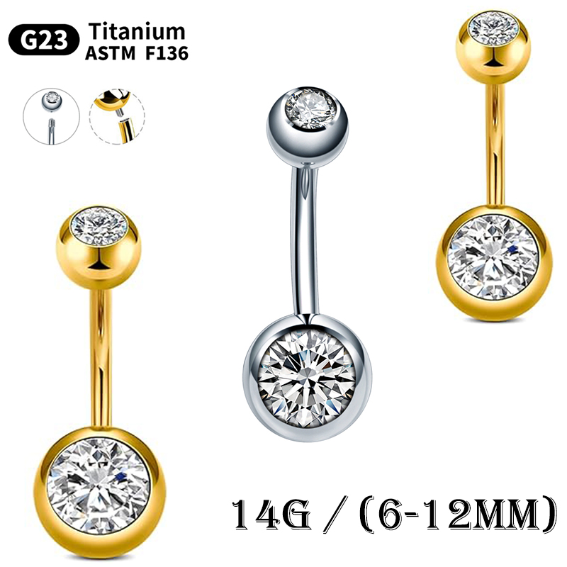 Belly Bar Titanium - 10Pcs/lot G23 Titanium Belly Button Piercing