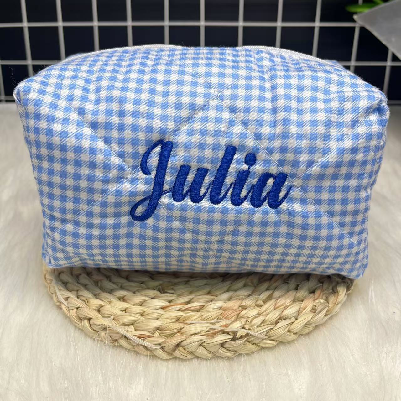 Body Jewelry Names - Large Capacity Striped Cosmetic Bag with