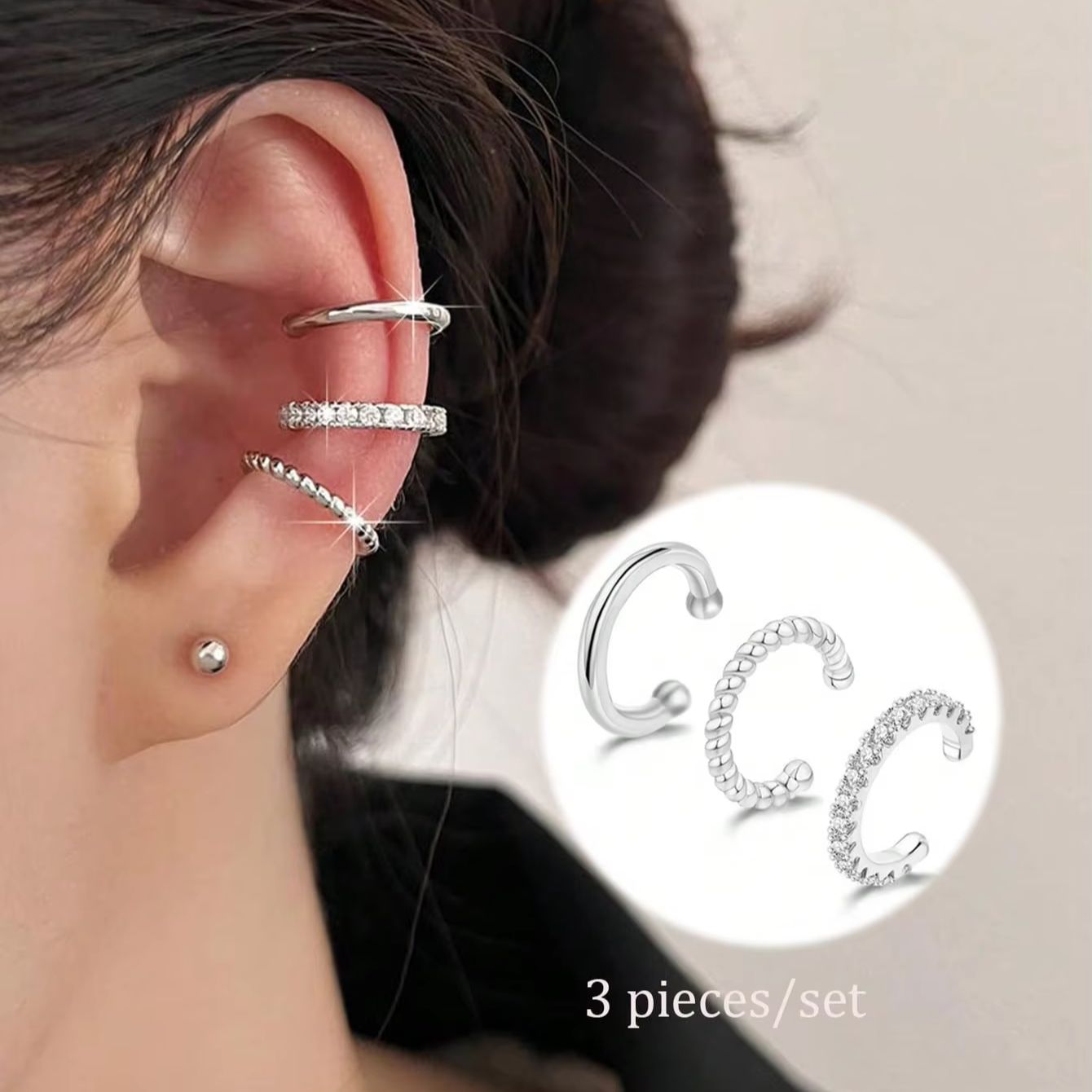 3 Pcs Ear Cuff Earrings for Wo - đánh giá và giá Body Jewelry Hypoallergenic