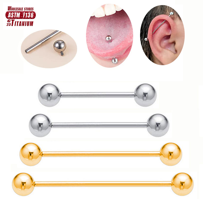 F136 Titanium Piercing 14G Bar - đánh giá và giá Tongue Barbell Straight