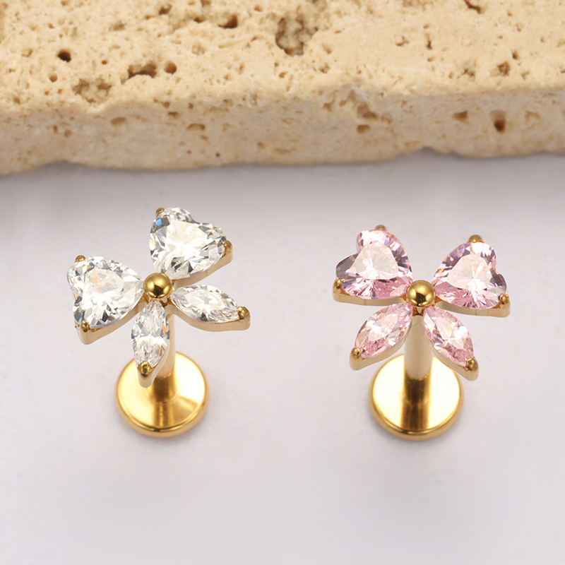 ASTM F136 TItanium Heart CZ Bo - đánh giá và giá Zoor Body Jewelry
