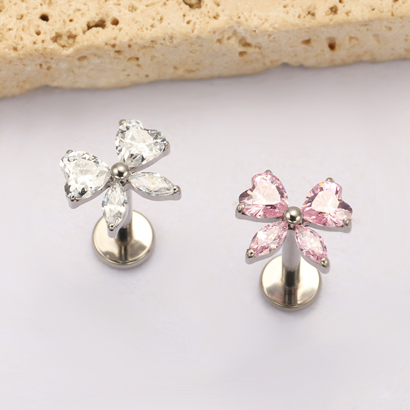 ASTM F136 TItanium Heart CZ Bo - đánh giá và giá Zoor Body Jewelry