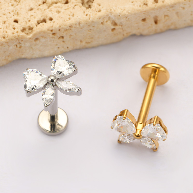 ASTM F136 TItanium Heart CZ Bo - đánh giá và giá Zoor Body Jewelry