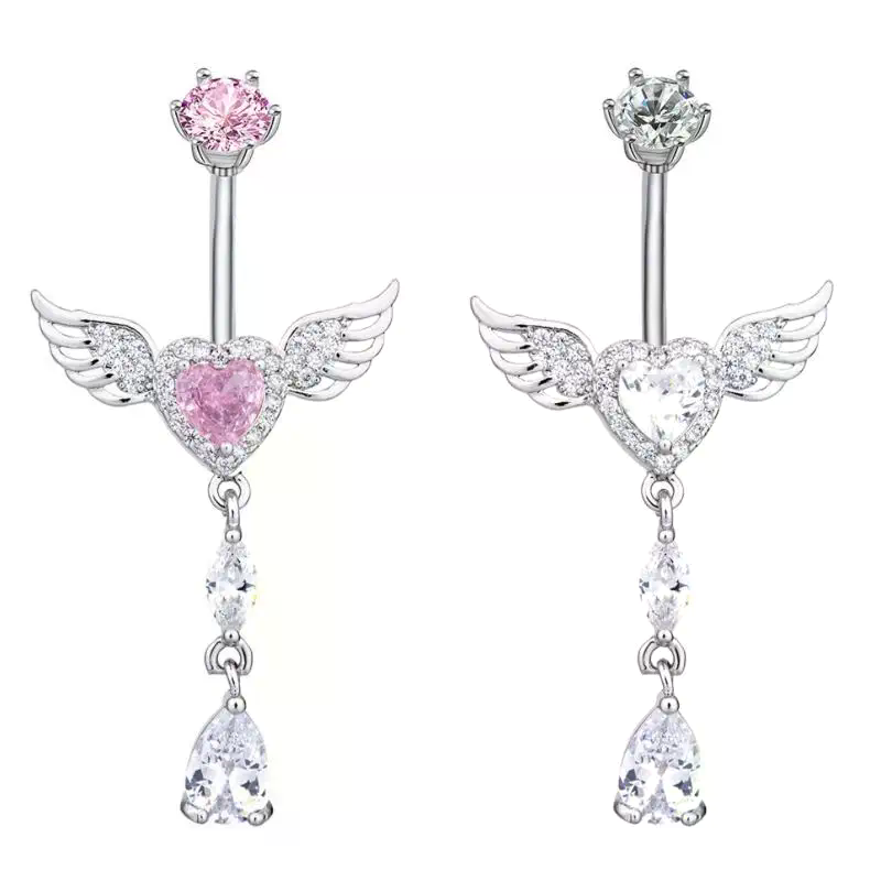 Wing Heart Belly Button Rings  - đánh giá và giá Body Jewelry Hypoallergenic