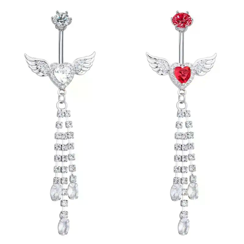 Wing Heart Belly Button Rings  - đánh giá và giá Body Jewelry Hypoallergenic