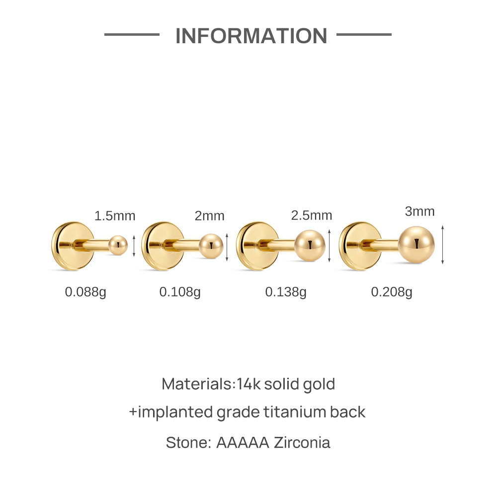 Aide 14K Solid Gold Smooth Bal - đánh giá và giá Body Jewelry Hypoallergenic