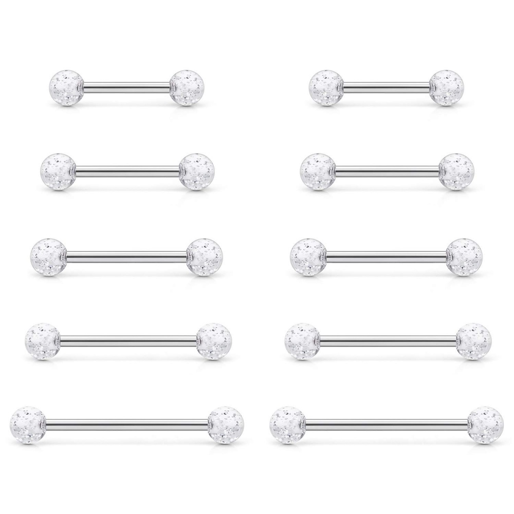 14G Surgical Steel Straight Ba - đánh giá và giá Tongue Barbell Straight