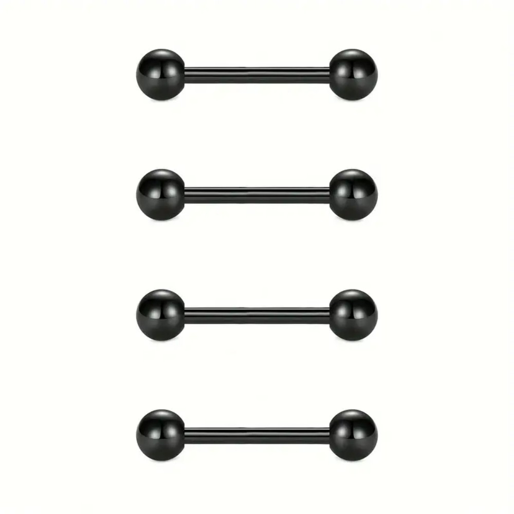Set Of 4 Stainless Steel Nippl - đánh giá và giá Tongue Barbell Straight