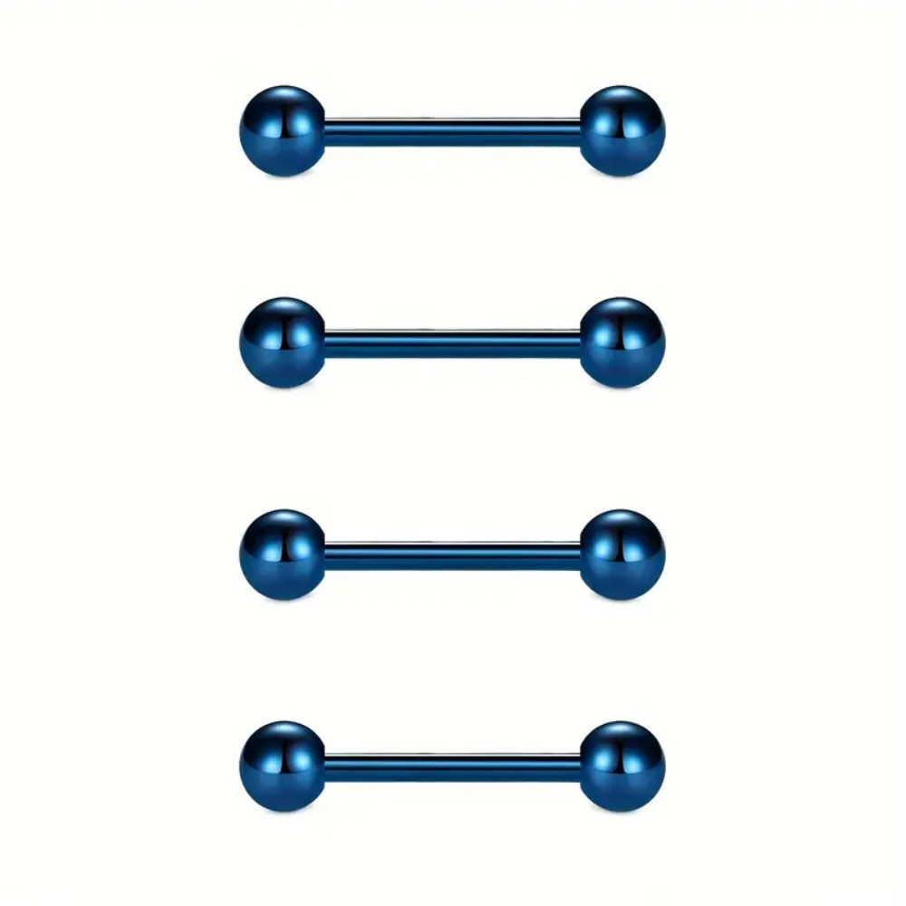 Set Of 4 Stainless Steel Nippl - đánh giá và giá Tongue Barbell Straight