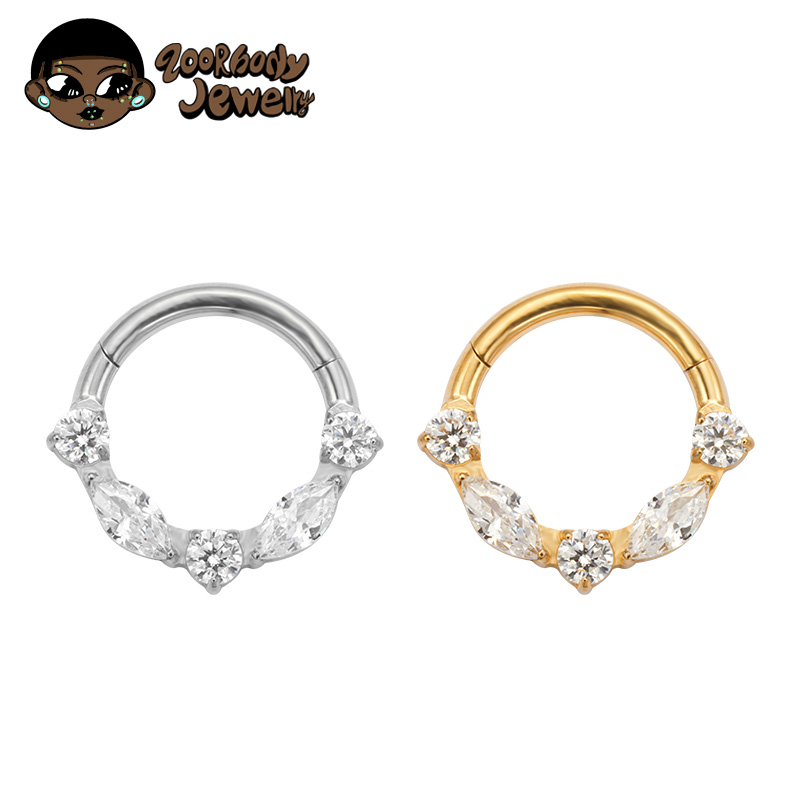 ASTM F136 Titanium Marquise CZ - đánh giá và giá Zoor Body Jewelry