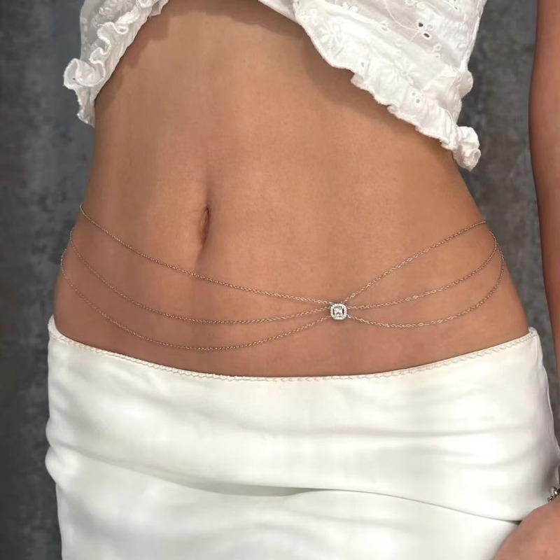 Summer  Hot Metal Waist Chain  - đánh giá và giá Body Jewelry Rhinestone