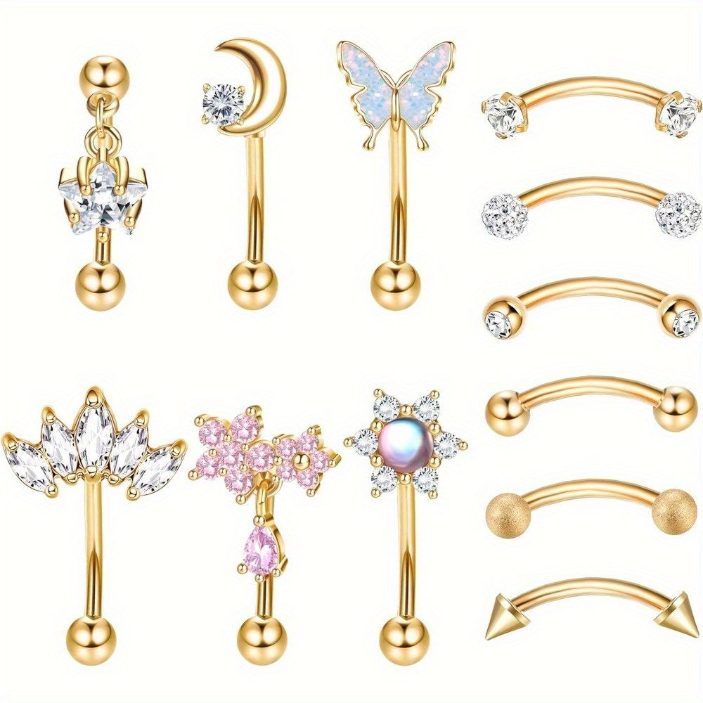 Florideco 1PC Stainless Steel  - đánh giá và giá Belly Bar Titanium