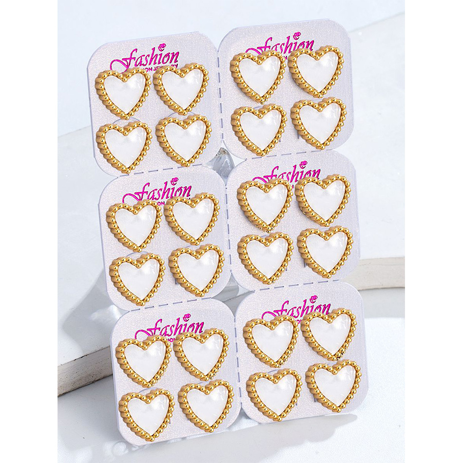 12 Pairs Lot Heart Stud Earrin - đánh giá và giá Body Jewelry Hypoallergenic