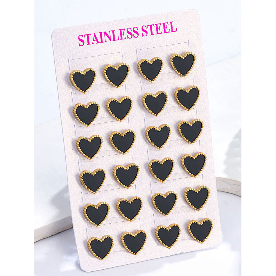12 Pairs Lot Heart Stud Earrin - đánh giá và giá Body Jewelry Hypoallergenic