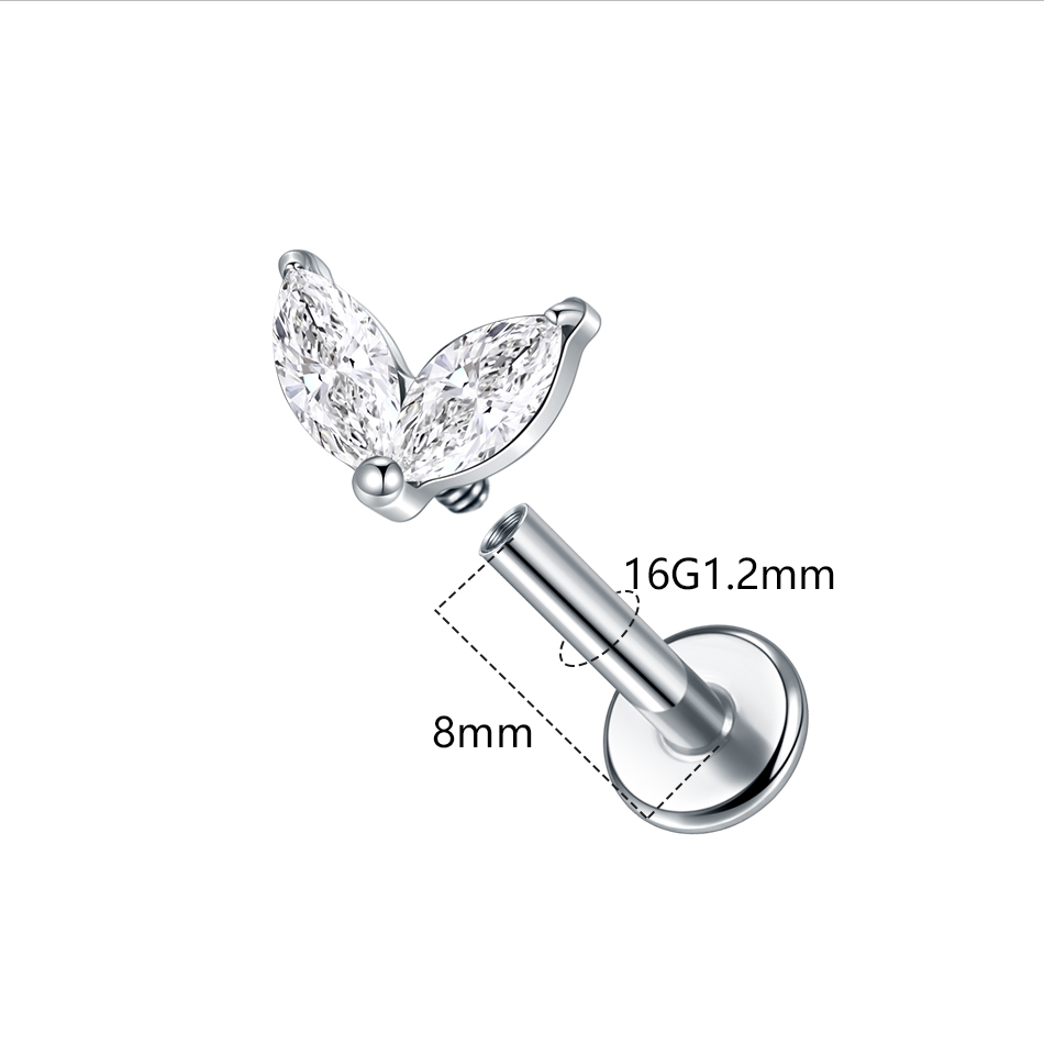 1pc Titanium White Green Zirco - đánh giá và giá Zoor Body Jewelry
