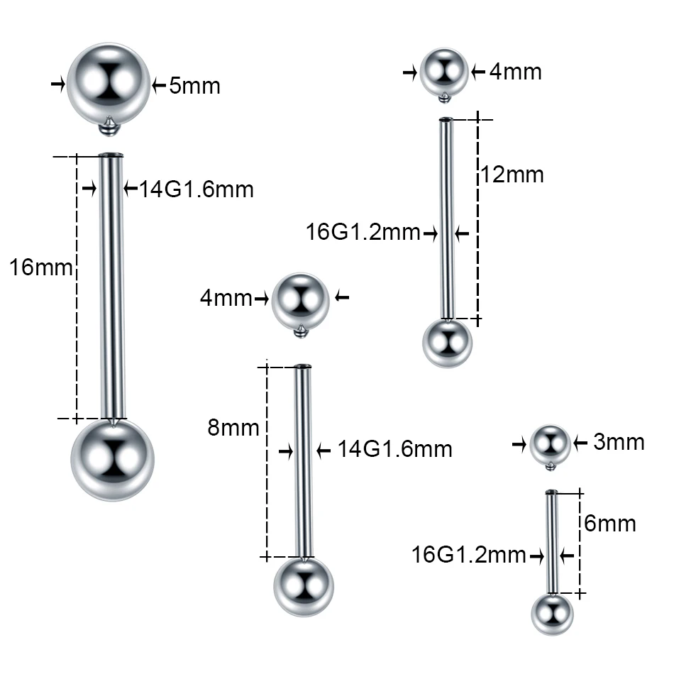 ASTM F136 Titanium Industrial  - đánh giá và giá Tongue Barbell Straight