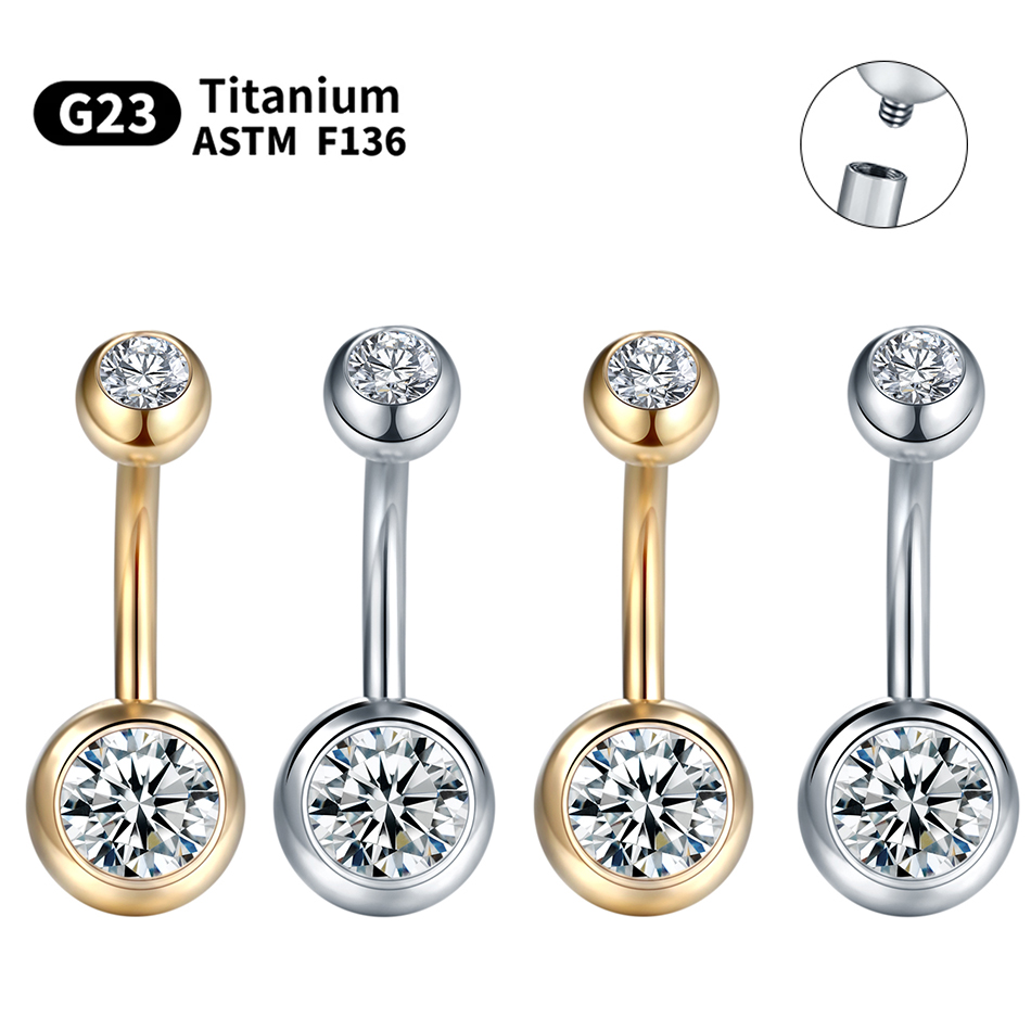 1PC G23 Titanium 14G Gold Colo - đánh giá và giá Belly Bar Titanium