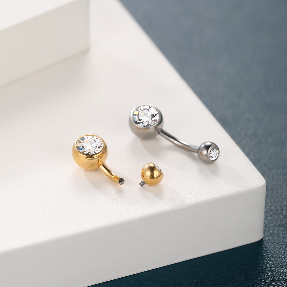 1PC G23 Titanium 14G Gold Colo - đánh giá và giá Belly Bar Titanium