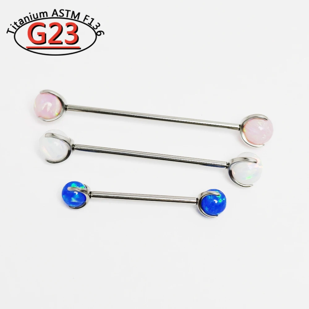 G23 Titanium opal Barbell Ball - đánh giá và giá Tongue Barbell Straight