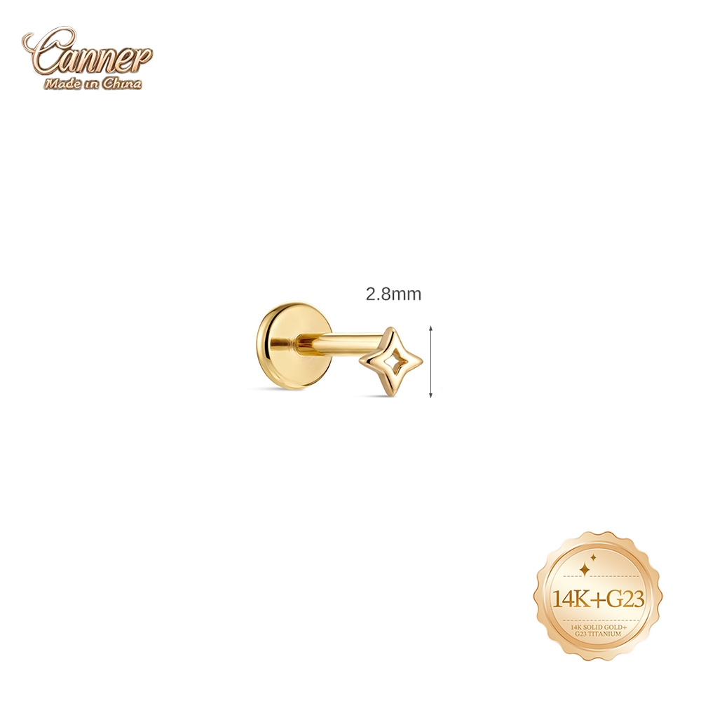 CANNER 14K Solid Gold Hollow S - đánh giá và giá Body Jewelry Hypoallergenic