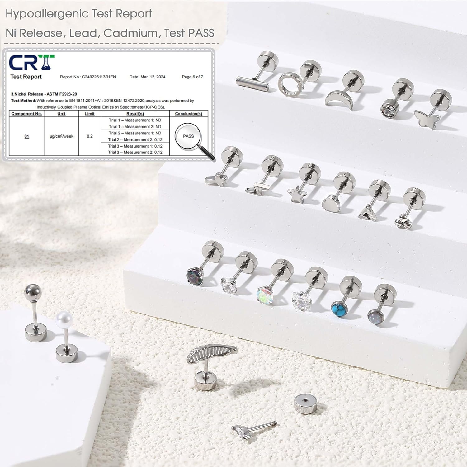Florideco 1Pair Hypoallergenic - đánh giá và giá Body Jewelry Hypoallergenic