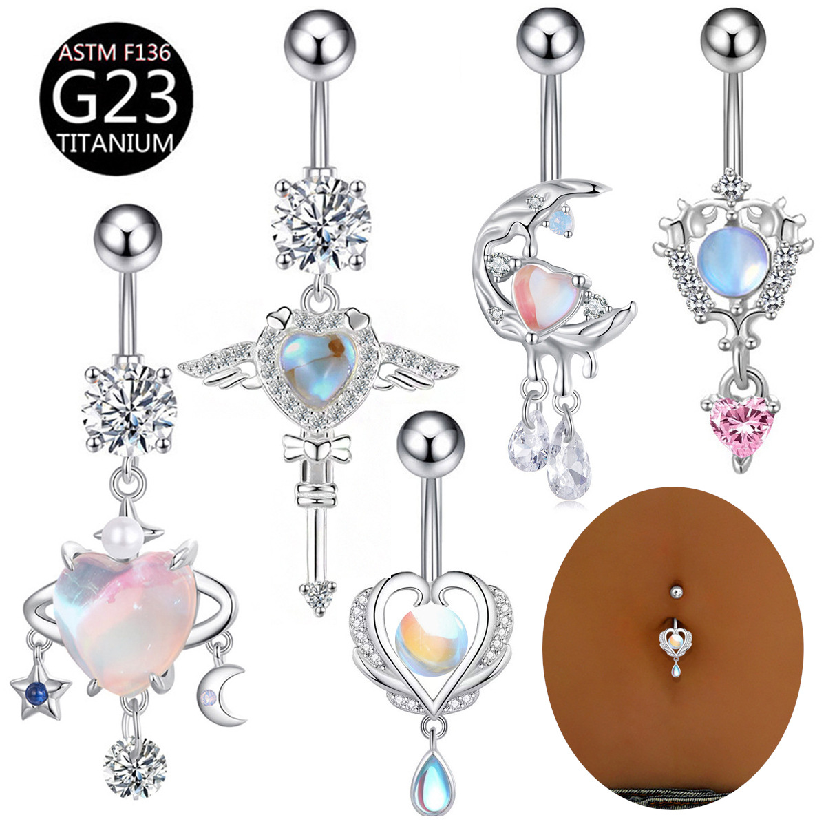 G23 Titanium Pin Belly Button  - đánh giá và giá Belly Bar Titanium