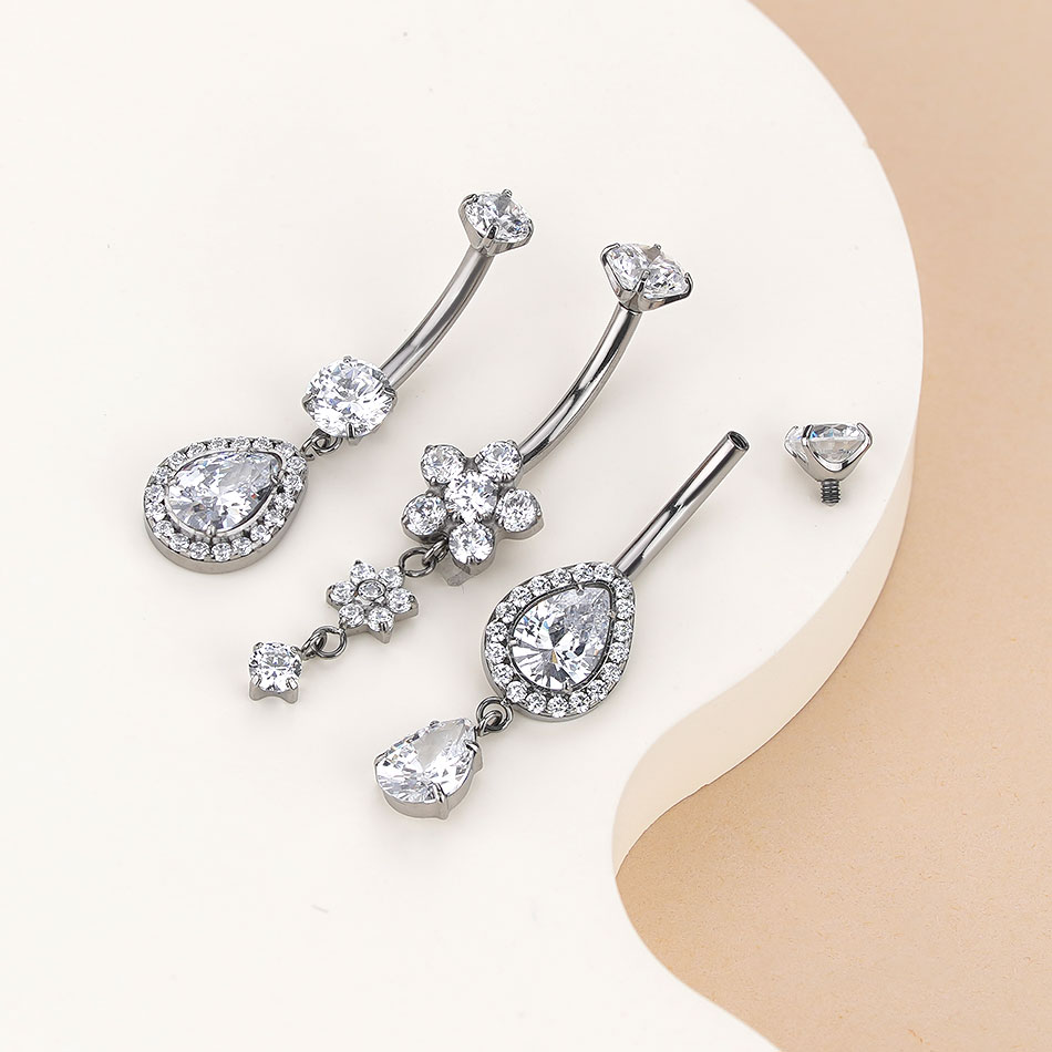 1Pc G23 Titanium Dangle Belly  - đánh giá và giá Belly Bar Titanium