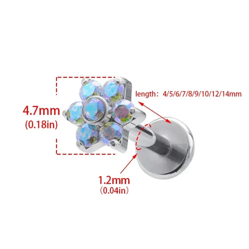 ASTM F136 Titanium Flower Pier - đánh giá và giá Zoor Body Jewelry