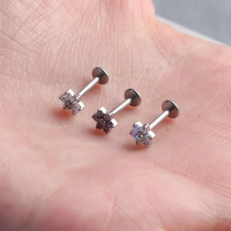 ASTM F136 Titanium Flower Pier - đánh giá và giá Zoor Body Jewelry