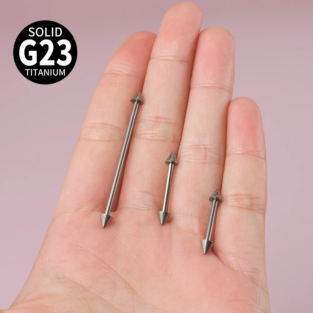 1Pc G23 Titanium Cone Industri - đánh giá và giá Tongue Barbell Straight