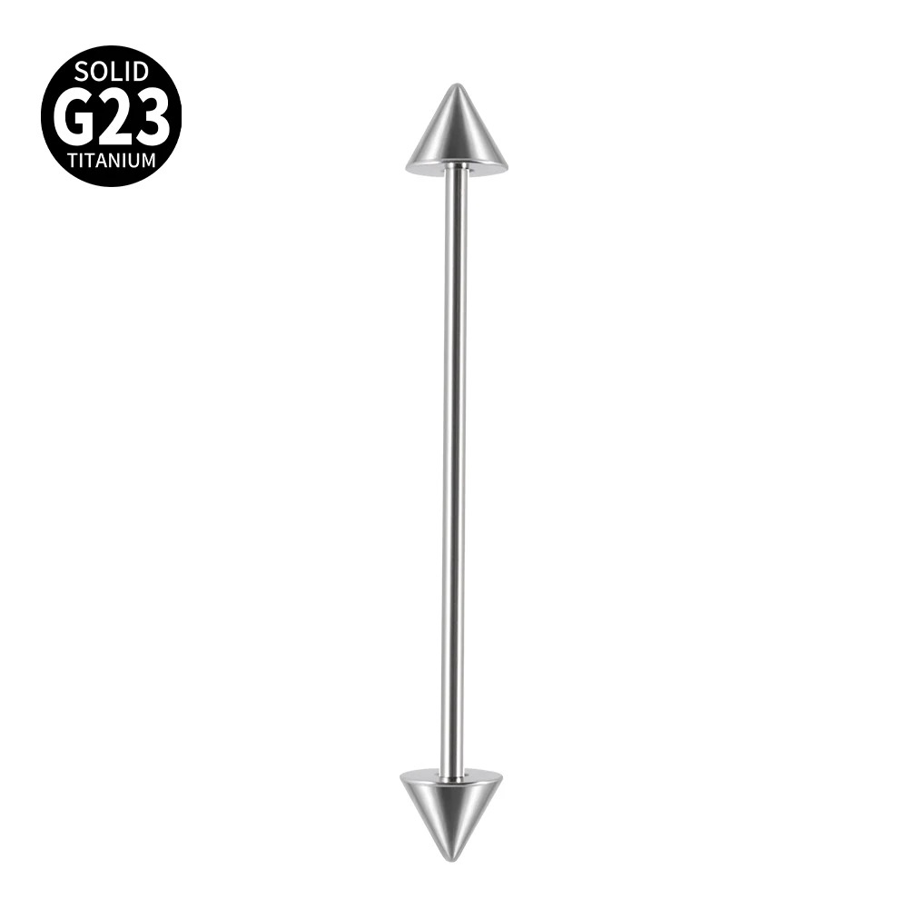 1Pc G23 Titanium Cone Industri - đánh giá và giá Tongue Barbell Straight