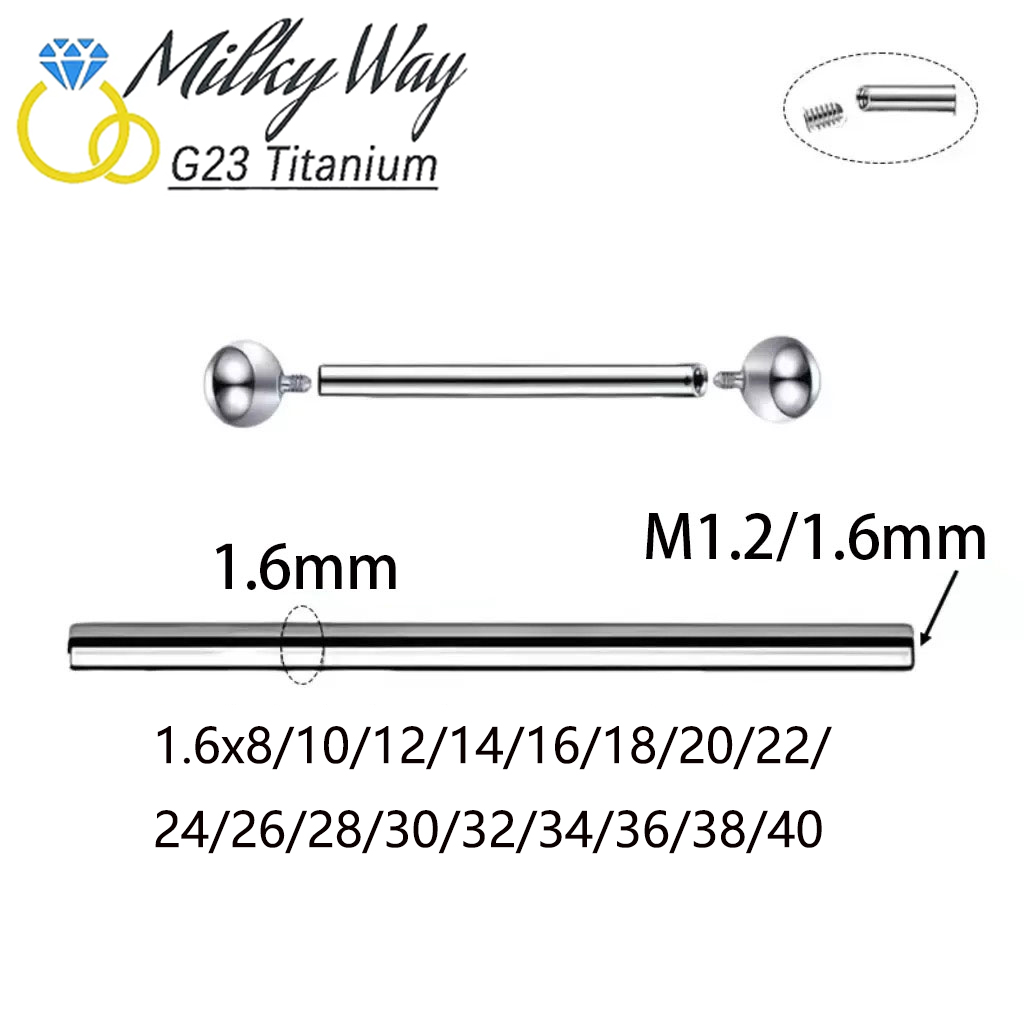 10/50/100PCS Threaded Titanium - đánh giá và giá Tongue Barbell Straight