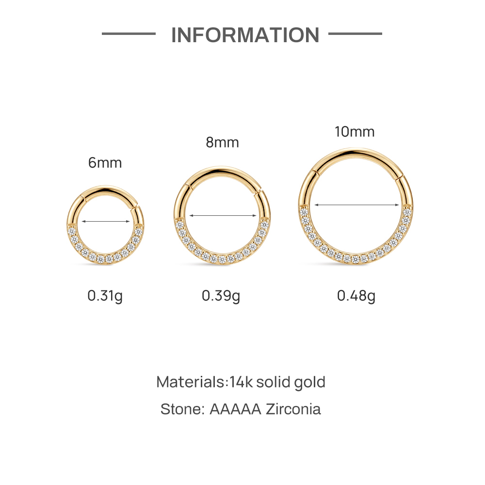 CANNER 1PC 14K Solid Gold 6/8/ - đánh giá và giá Body Jewelry Hypoallergenic