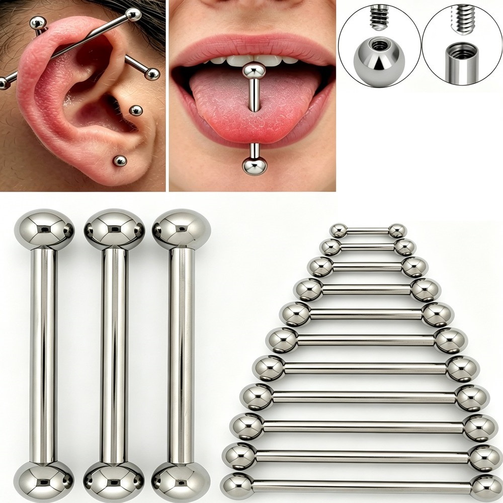 14G 16G G23 Titanium Straight  - đánh giá và giá Tongue Barbell Straight