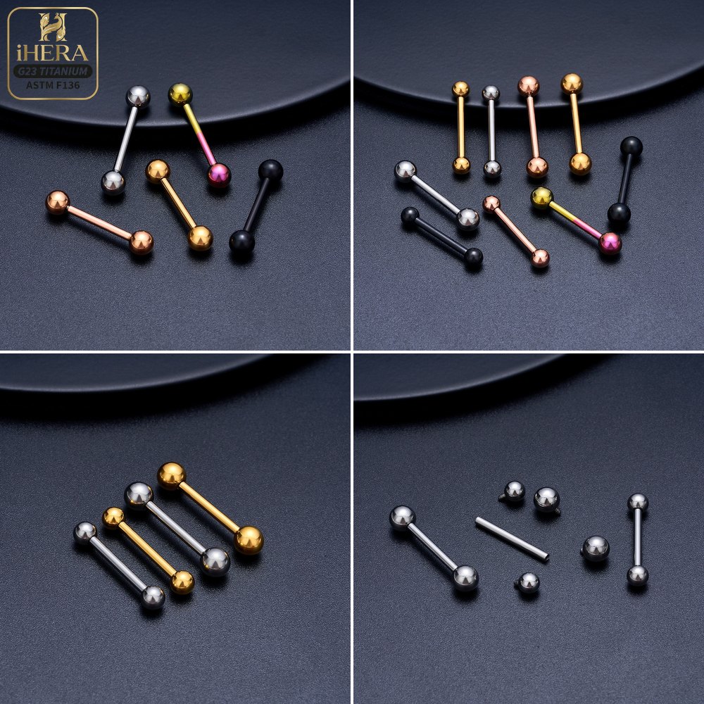 14G 16G G23 Titanium Straight  - đánh giá và giá Tongue Barbell Straight
