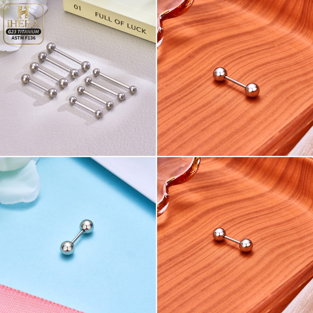 14G 16G G23 Titanium Straight  - đánh giá và giá Tongue Barbell Straight