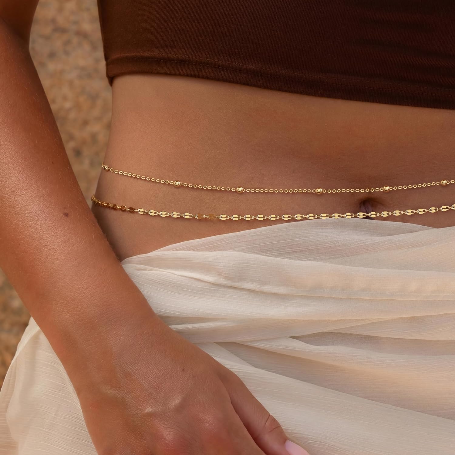 14K Gold Plated Waist Chain Wo - đánh giá và giá Body Jewelry By The Chain Gang