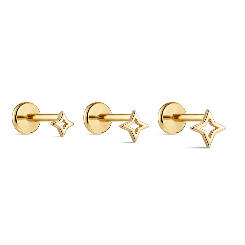 ROXI 1PC 5/6/8mm 14K Solid Gol - đánh giá và giá Body Jewelry Hypoallergenic